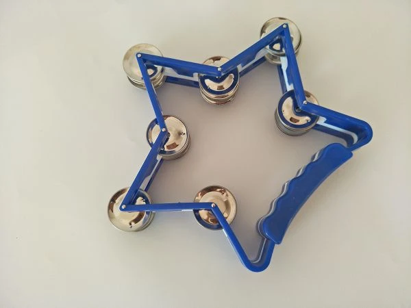 Plastic Star-shaped Tambourine With 14 Pairs Jingles