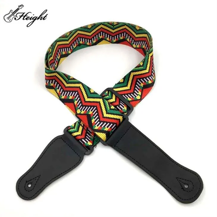 Leather Polyester Guitar Strap With Button