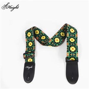 Tracolla per chitarra in nylon resistente con motivo floreale