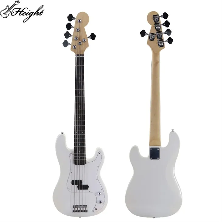 Five-string Bass Guitar Electric Guitar Solid Wood Body White Electric Guitar